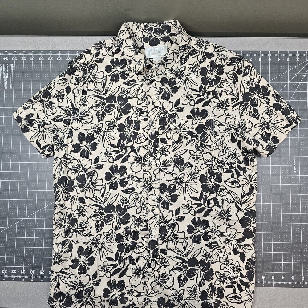American Eagle Shirt Mens XL Hawaiian Floral Beach Aloha Summer Preppy Casual AE